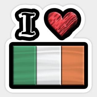 I love Flag from Ireland Sticker